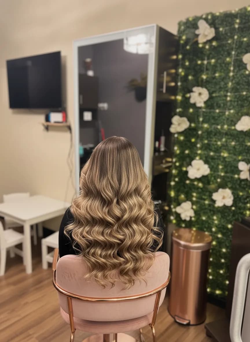 Soft, modern permed waves styled at Magnolia Mane salon in Goodyear, AZ