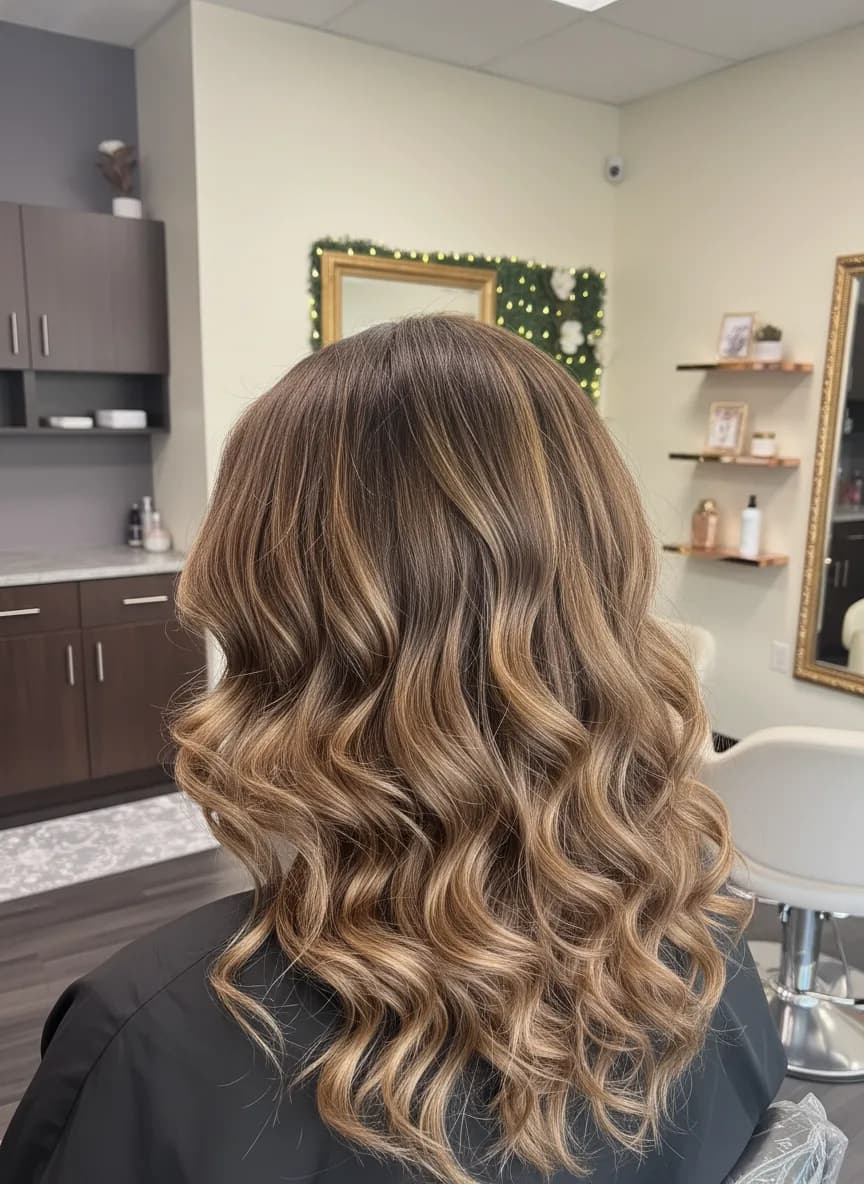 Soft, natural modern perm waves at Magnolia Mane salon in Goodyear, AZ